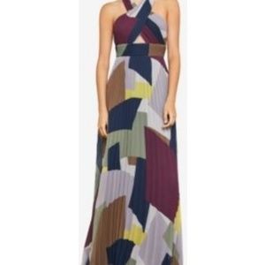BCBGMAXAZRIA Geometric Halter Gown, Size 4 *NWT*